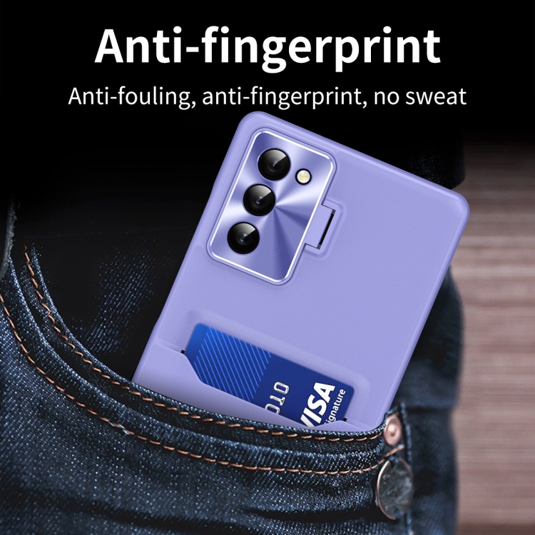 For Samsung Galaxy S23 5G Pure Color Invisible Lens Holder Phone Case(Purple) For Samsung Galaxy S23 5G Pure Color Invisible Lens Holder Phone Case(Purple)