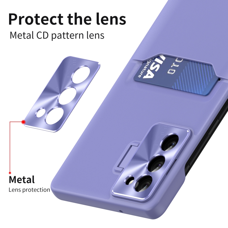 For Samsung Galaxy S23 5G Pure Color Invisible Lens Holder Phone Case(Purple) For Samsung Galaxy S23 5G Pure Color Invisible Lens Holder Phone Case(Purple)