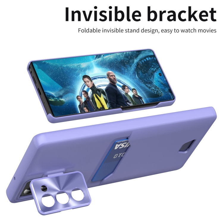 For Samsung Galaxy S23+ 5G Pure Color Invisible Lens Holder Phone Case(Purple) For Samsung Galaxy S23+ 5G Pure Color Invisible Lens Holder Phone Case(Purple)