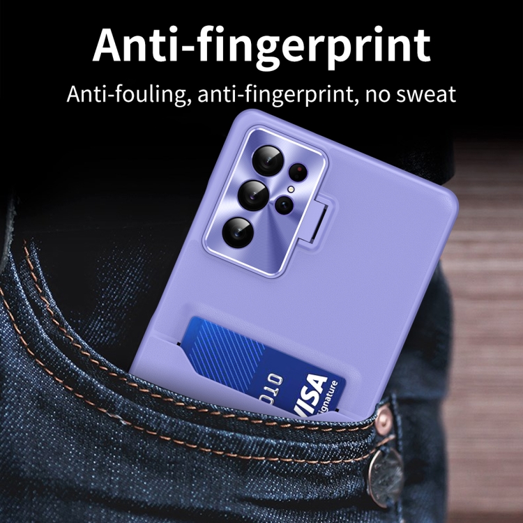 For Samsung Galaxy S23 Ultra 5G Pure Color Invisible Lens Holder Phone Case(Purple) For Samsung Galaxy S23 Ultra 5G Pure Color Invisible Lens Holder Phone Case(Purple)
