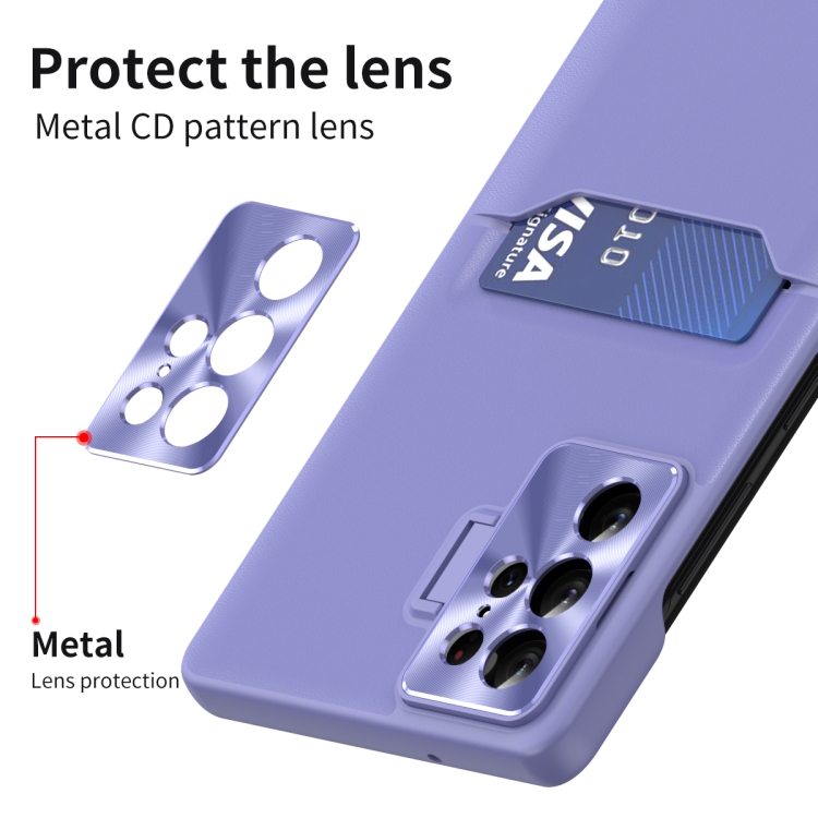 For Samsung Galaxy S23 Ultra 5G Pure Color Invisible Lens Holder Phone Case(Purple) For Samsung Galaxy S23 Ultra 5G Pure Color Invisible Lens Holder Phone Case(Purple)