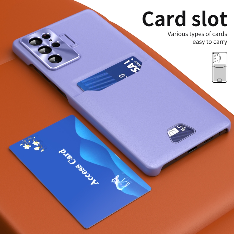For Samsung Galaxy S23 Ultra 5G Pure Color Invisible Lens Holder Phone Case(Purple) For Samsung Galaxy S23 Ultra 5G Pure Color Invisible Lens Holder Phone Case(Purple)