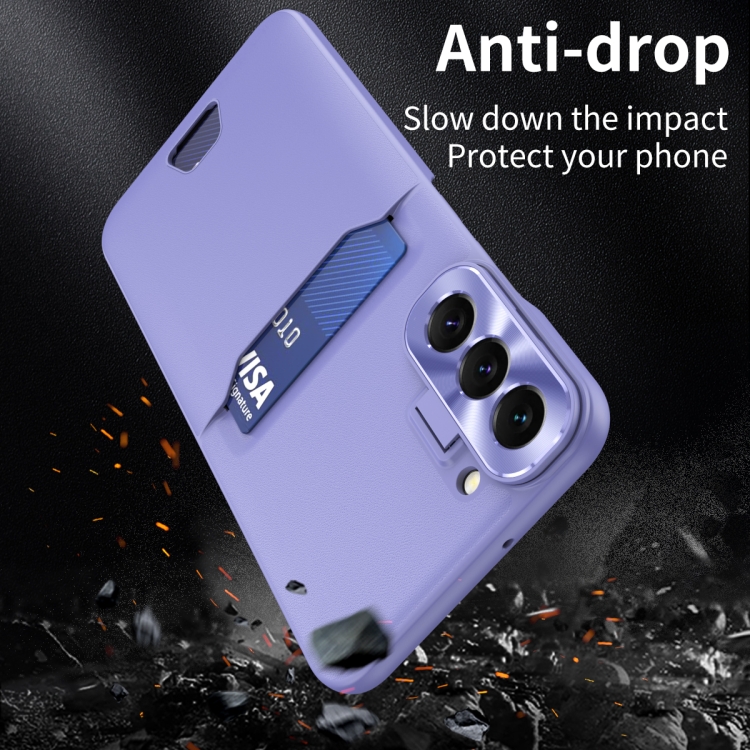 For Samsung Galaxy S22 5G Pure Color Invisible Lens Holder Phone Case(Purple) For Samsung Galaxy S22 5G Pure Color Invisible Lens Holder Phone Case(Purple)