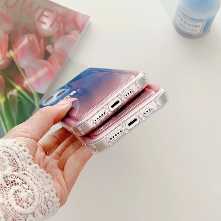 For iPhone 14 Plus Airbag Laser Phone Case(Pink) For iPhone 14 Plus Airbag Laser Phone Case(Pink)