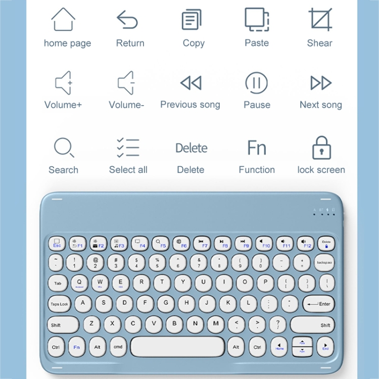 Funda de teclado para Lenovo Tab M10 Plus 3ª generación 2022, teclas  redondas, funda de teclado inalámbrico desmontable Bluetooth para (modelo