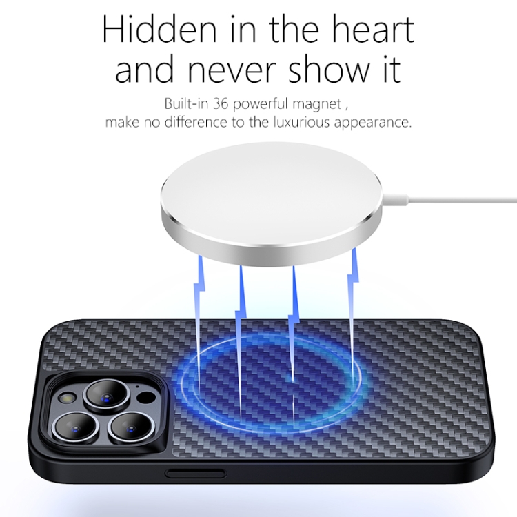 For iPhone 13 Pro Max wlons Magsafe Carbon Fiber Kevlar TPU Phone Case(Black) For iPhone 13 Pro Max wlons Magsafe Carbon Fiber Kevlar TPU Phone Case(Black)