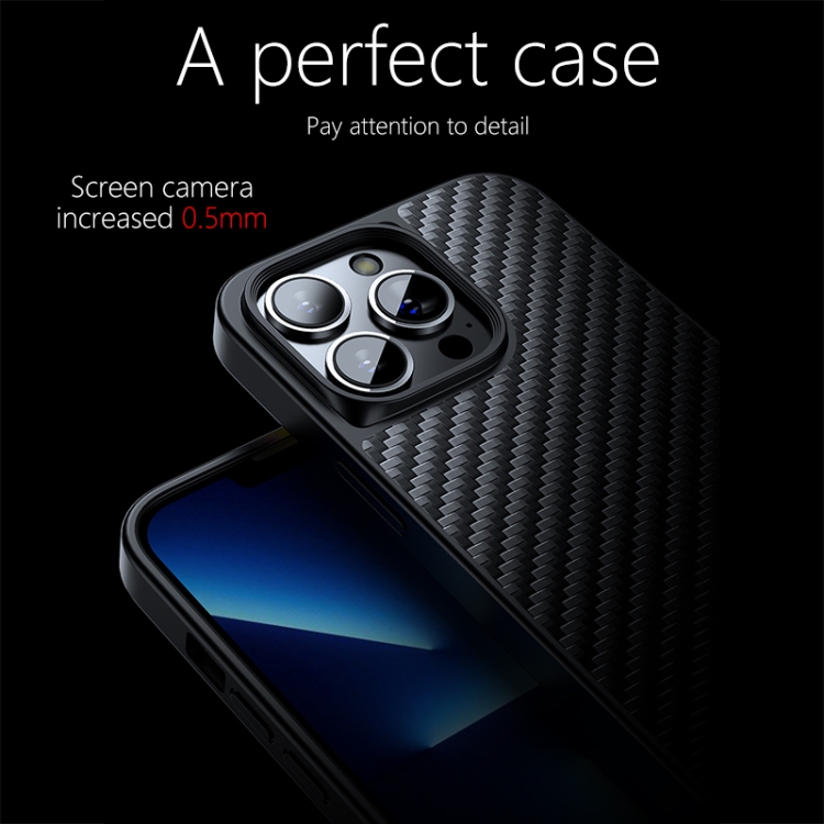 For iPhone 13 Pro Max wlons Magsafe Carbon Fiber Kevlar TPU Phone Case(Black) For iPhone 13 Pro Max wlons Magsafe Carbon Fiber Kevlar TPU Phone Case(Black)