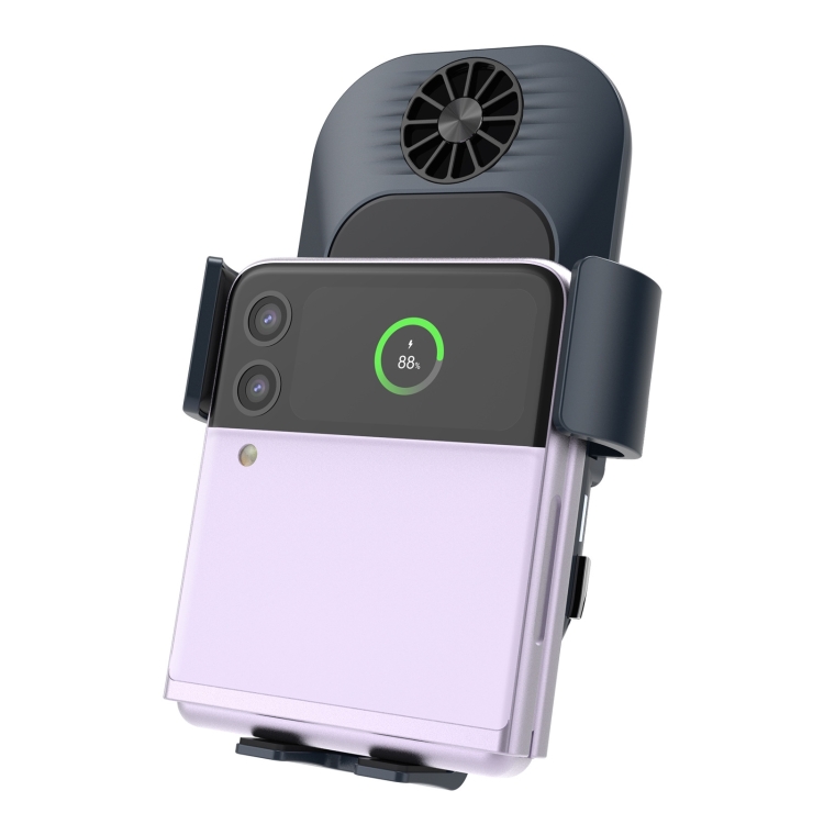 For Samsung Galaxy Z Flip4 / 3 C35 Fan Cooling Dual Coil Car Phone Holder Wireless Charger For Samsung Galaxy Z Flip4 / 3 C35 Fan Cooling Dual Coil Car Phone Holder Wireless Charger