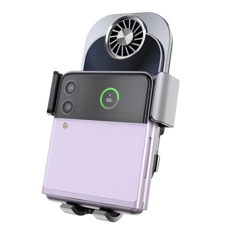 For Samsung Galaxy Z Flip4 / 3 C36 Fan Cooling Dual Coil Car Phone Holder Wireless Charger For Samsung Galaxy Z Flip4 / 3 C36 Fan Cooling Dual Coil Car Phone Holder Wireless Charger