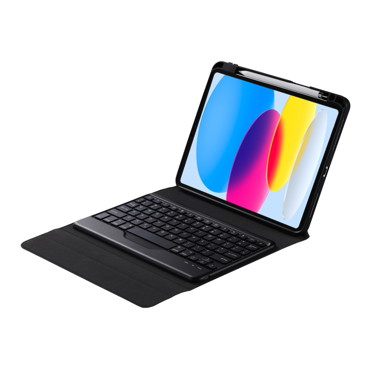 For iPad 10th Gen 10.9 2022 B10 Triangle Holder Tablet Bluetooth Keyboard Leather Case(Black) For iPad 10th Gen 10.9 2022 B10 Triangle Holder Tablet Bluetooth Keyboard Leather Case(Black)
