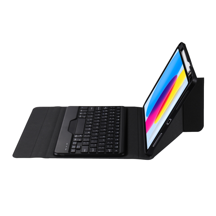 For iPad 10th Gen 10.9 2022 B10 Triangle Holder Tablet Bluetooth Keyboard Leather Case(Black) For iPad 10th Gen 10.9 2022 B10 Triangle Holder Tablet Bluetooth Keyboard Leather Case(Black)