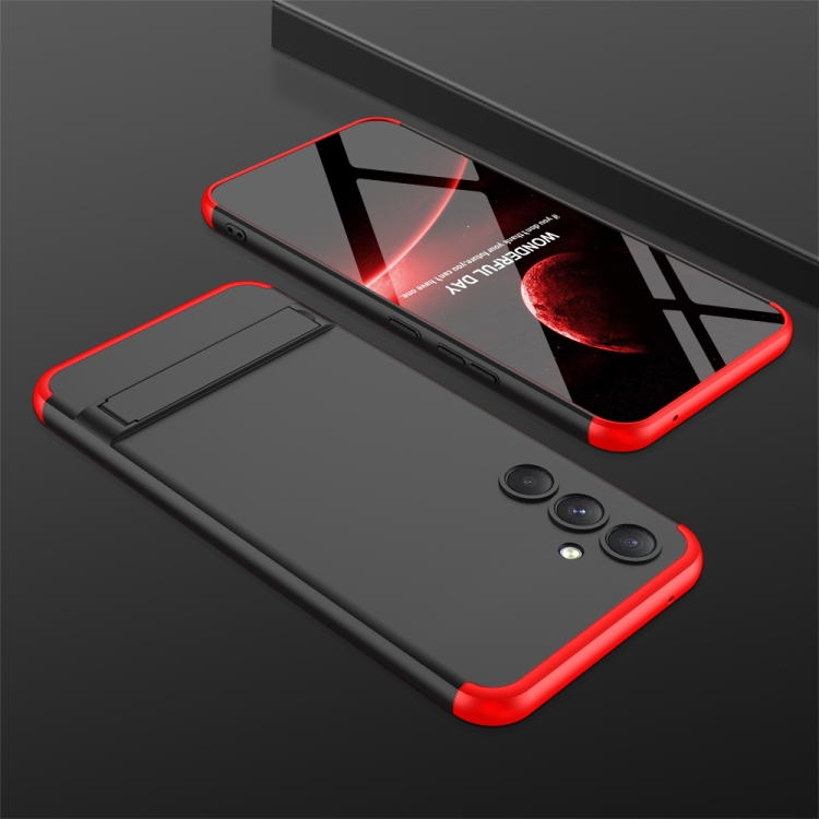 For Samsung Galaxy S23 FE 5G GKK Three Stage Splicing Full Coverage PC Phone Case(Black Red) For Samsung Galaxy S23 FE 5G GKK Three Stage Splicing Full Coverage PC Phone Case(Black Red)
