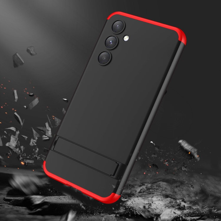 For Samsung Galaxy S23 FE 5G GKK Three Stage Splicing Full Coverage PC Phone Case(Black Red) For Samsung Galaxy S23 FE 5G GKK Three Stage Splicing Full Coverage PC Phone Case(Black Red)