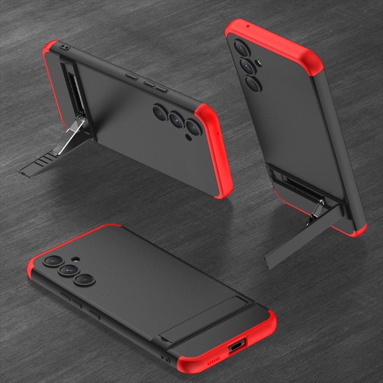 For Samsung Galaxy S23 FE 5G GKK Three Stage Splicing Full Coverage PC Phone Case(Black Red) For Samsung Galaxy S23 FE 5G GKK Three Stage Splicing Full Coverage PC Phone Case(Black Red)