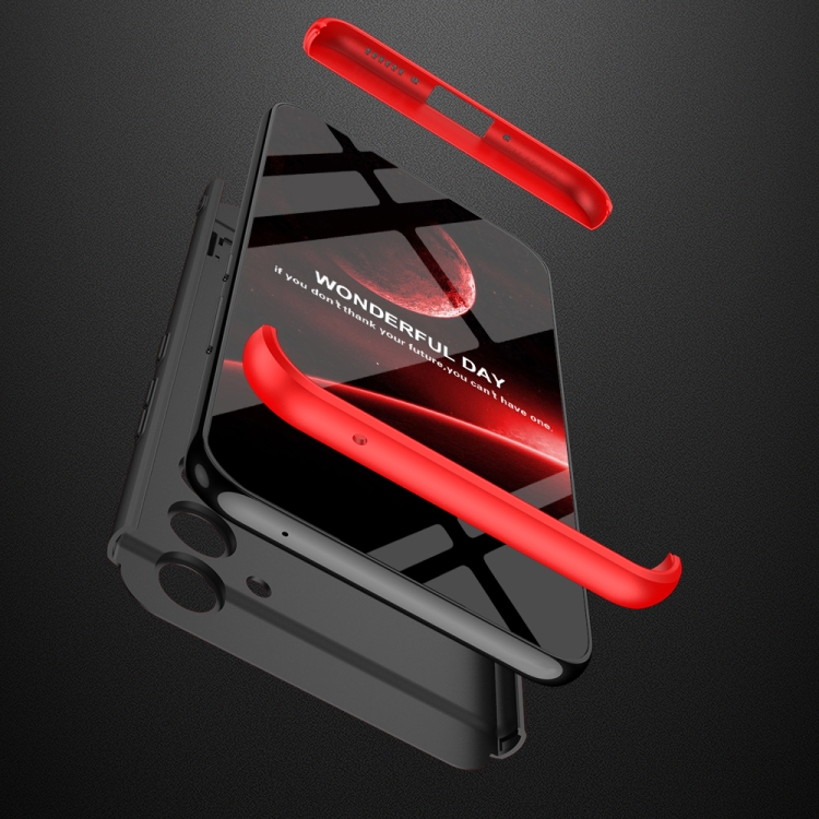 For Samsung Galaxy S23 FE 5G GKK Three Stage Splicing Full Coverage PC Phone Case(Black Red) For Samsung Galaxy S23 FE 5G GKK Three Stage Splicing Full Coverage PC Phone Case(Black Red)