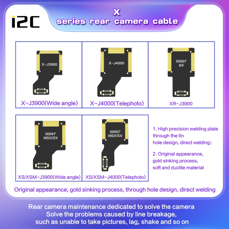 Para iPhone 12 mini J10500 i2C Cable de cámara ancha orientado hacia atrás - 4