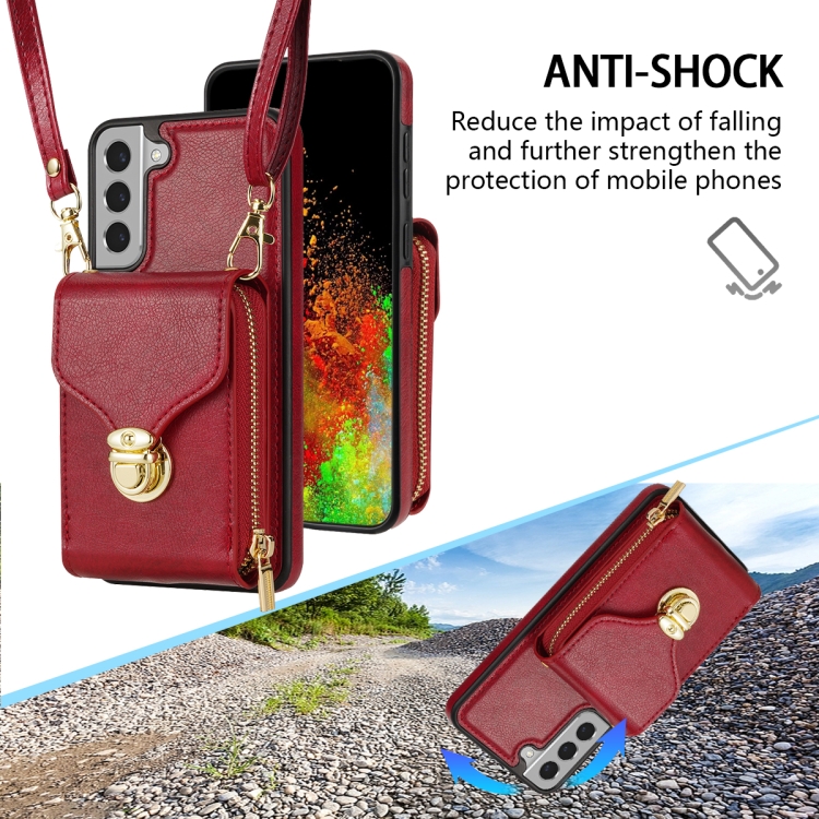 For Samsung Galaxy S22+ 5G Zipper Hardware Card Wallet Phone Case(Red) For Samsung Galaxy S22+ 5G Zipper Hardware Card Wallet Phone Case(Red)