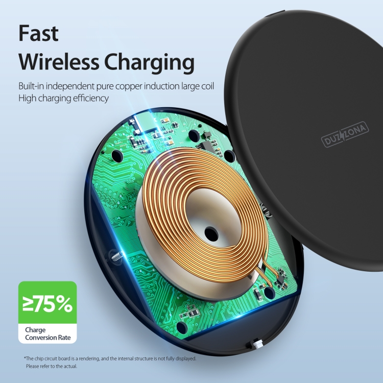 DUZZONA W11 15W Desktop Qi Wireless Charger(Black) DUZZONA W11 15W Desktop Qi Wireless Charger(Black)