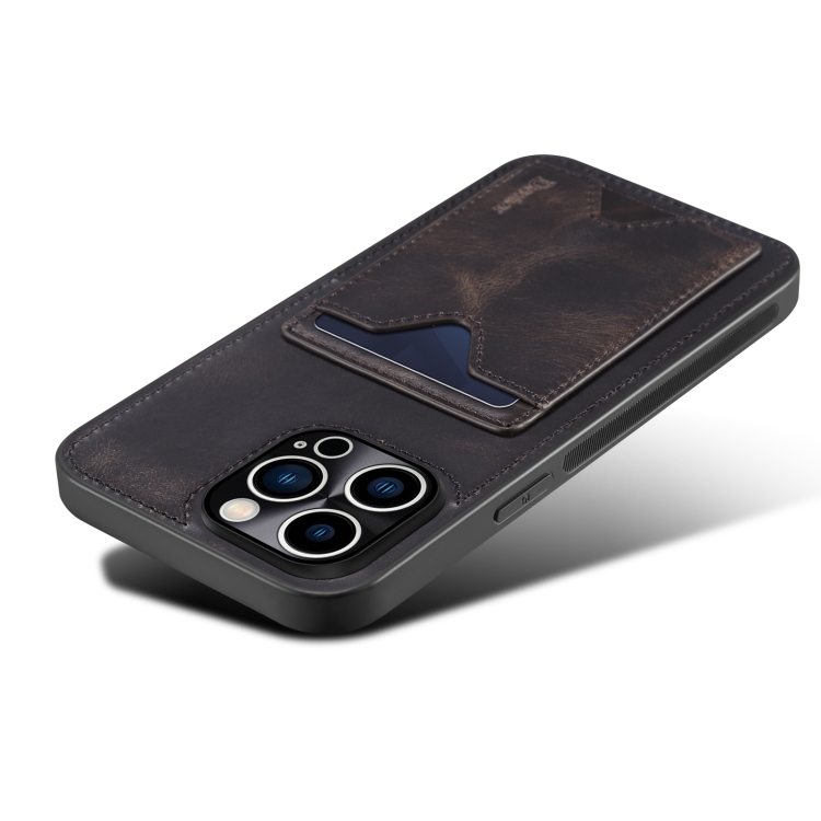 For iPhone 14 Plus Denior Retro Back Cover Card Slot Phone Case(Black) For iPhone 14 Plus Denior Retro Back Cover Card Slot Phone Case(Black)