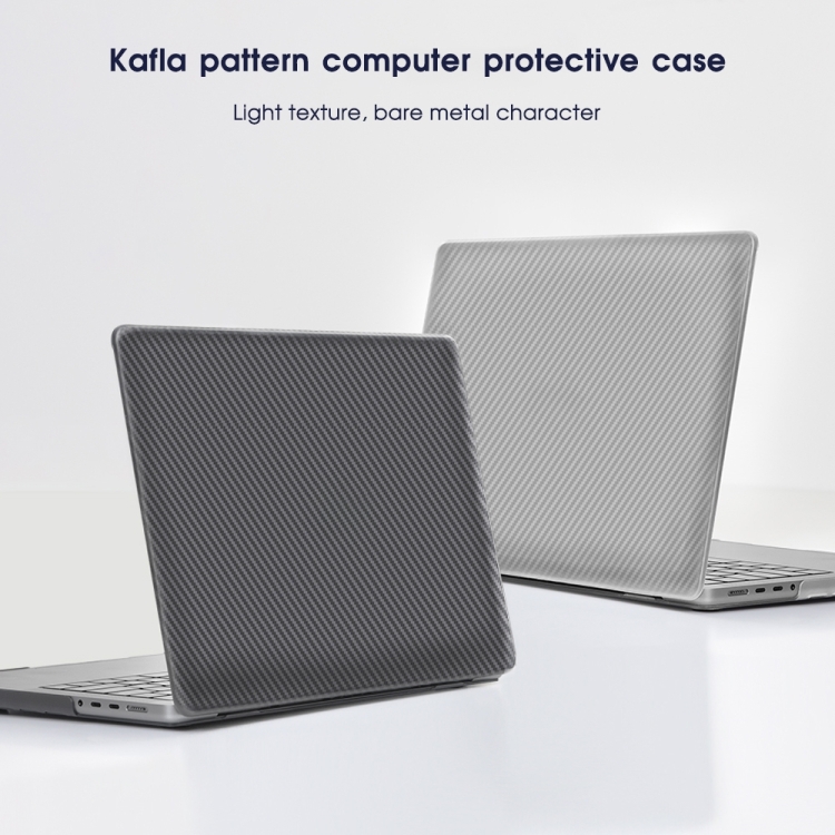 For MacBook Air 13.6 inch A2681 2022 WIWU Ikavlar Crystal Shield Carbon Fiber Texture Laptop Case(Transparent White)