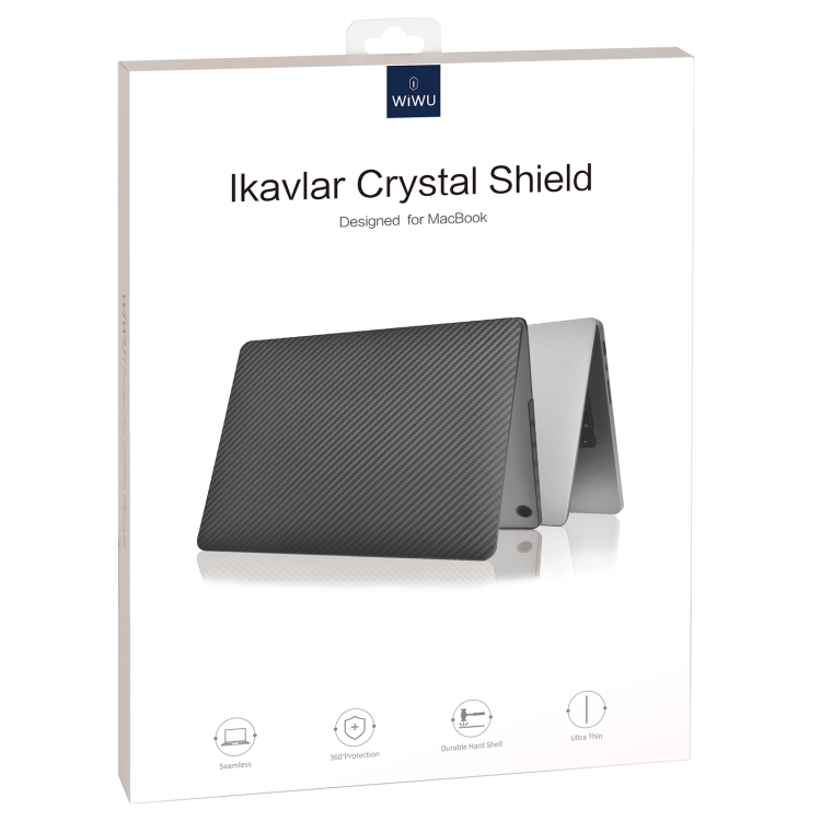 For MacBook Pro 13.3 inch 2022 / 2020 WIWU Ikavlar Crystal Shield Carbon Fiber Texture Laptop Case(Transparent Black) For MacBook Pro 13.3 inch 2022 / 2020 WIWU Ikavlar Crystal Shield Carbon Fiber Texture Laptop Case(Transparent Black)