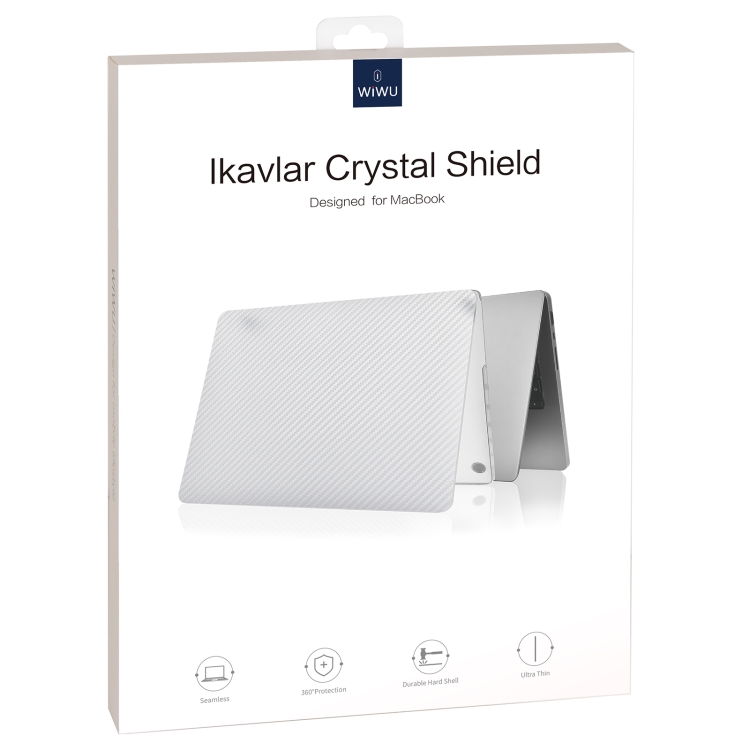 For MacBook Air 13.3 inch 2020 WIWU Ikavlar Crystal Shield Carbon Fiber Texture Laptop Case(Transparent White) For MacBook Air 13.3 inch 2020 WIWU Ikavlar Crystal Shield Carbon Fiber Texture Laptop Case(Transparent White)