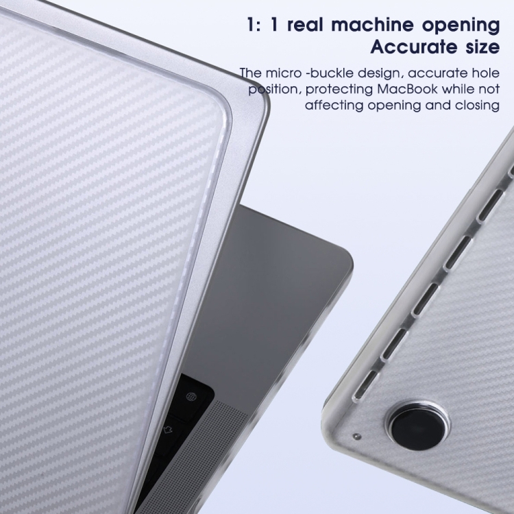 For MacBook Air 13.3 inch 2020 WIWU Ikavlar Crystal Shield Carbon Fiber Texture Laptop Case(Transparent White) For MacBook Air 13.3 inch 2020 WIWU Ikavlar Crystal Shield Carbon Fiber Texture Laptop Case(Transparent White)
