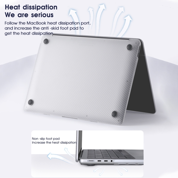 For MacBook Air 13.3 inch 2020 WIWU Ikavlar Crystal Shield Carbon Fiber Texture Laptop Case(Transparent White) For MacBook Air 13.3 inch 2020 WIWU Ikavlar Crystal Shield Carbon Fiber Texture Laptop Case(Transparent White)