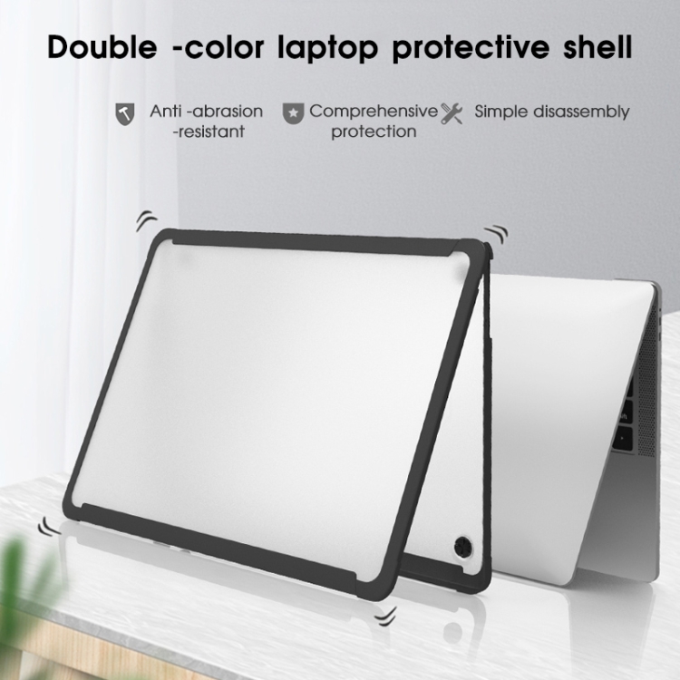 For MacBook Air 13.6 inch A2681 2022 WIWU Haya Shield TPU Frame + PC Laptop Case(Black) For MacBook Air 13.6 inch A2681 2022 WIWU Haya Shield TPU Frame + PC Laptop Case(Black)
