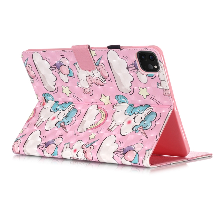 For iPad Pro 11 (2020) 3D Colored Drawing Horizontal Flip Leather Tablet Case, with Sleep / Wake-up Function & Holder & Card Slo & Wallet(Pink Pony) For iPad Pro 11 (2020) 3D Colored Drawing Horizontal Flip Leather Tablet Case, with Sleep / Wake-up Function & Holder & Card Slo & Wallet(Pink Pony)