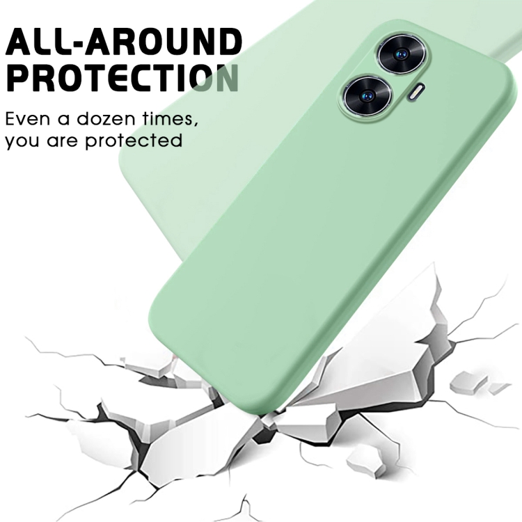 Para Realme C55 Pure Color Liquid Silicone Funda para teléfono a prueba de  golpes (Verde)