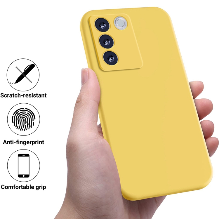 Para vivo Y36 4G / Y36 India Funda de teléfono a prueba de golpes de  silicona líquida de color puro (Amarillo)