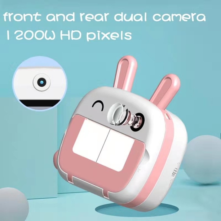 JJR/C V20 Cámara de impresión WiFi Polaroid para niños con pantalla HD de 2,4 pulgadas, estilo: conejo (azul) - B4
