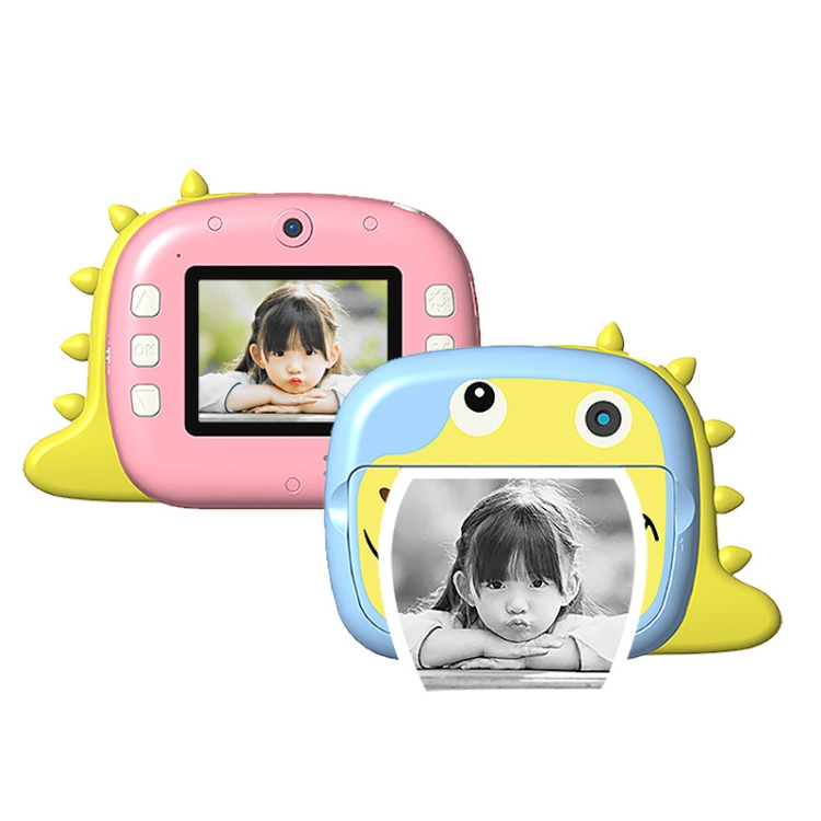 JJR/C V20 Cámara de impresión WiFi Polaroid para niños con pantalla HD de 2,4 pulgadas, estilo: dinosaurio (rosa) - B1