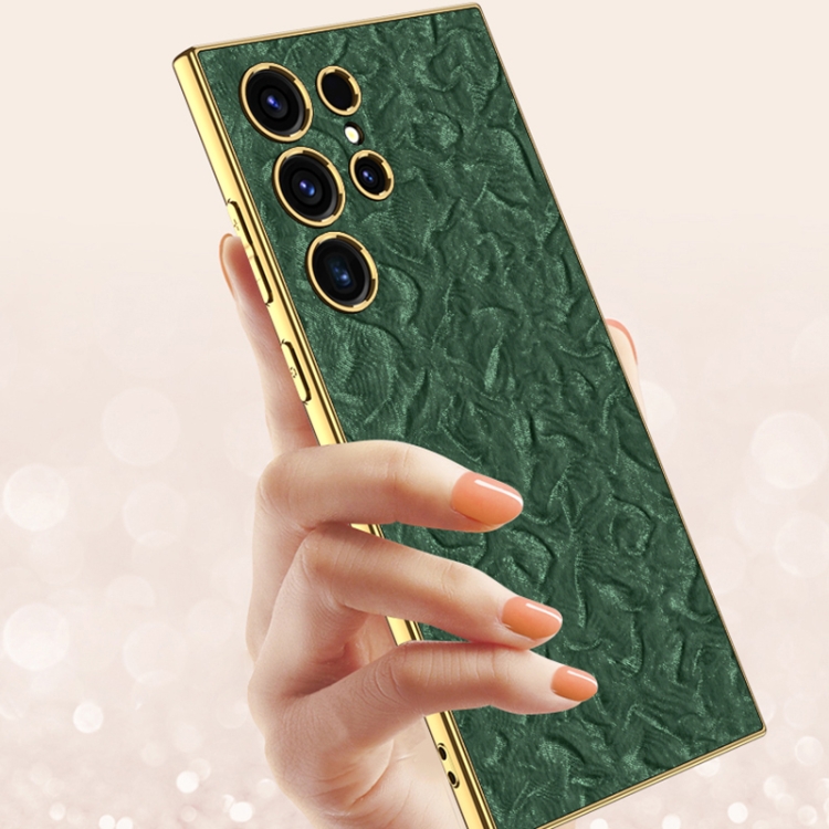 For Samsung Galaxy S23 Ultra 5G GKK Electroplating Fabric Phone Case(Green) For Samsung Galaxy S23 Ultra 5G GKK Electroplating Fabric Phone Case(Green)