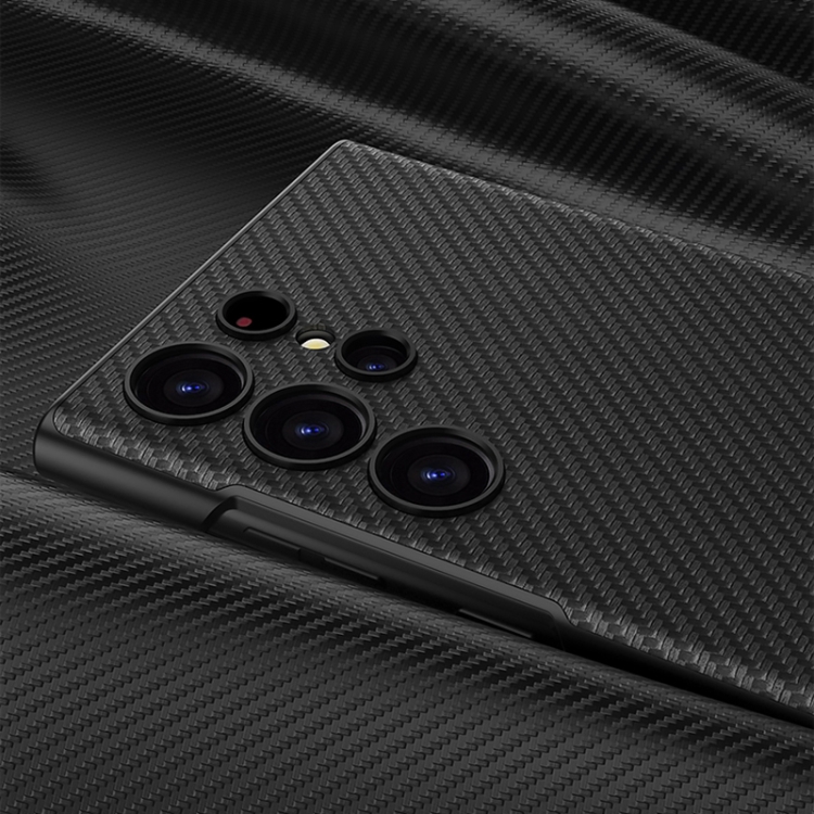 For Samsung Galaxy S23+ 5G GKK Triumph Ultra-Thin Plain Leather Phone Case with Holder(Carbon Fiber) For Samsung Galaxy S23+ 5G GKK Triumph Ultra-Thin Plain Leather Phone Case with Holder(Carbon Fiber)
