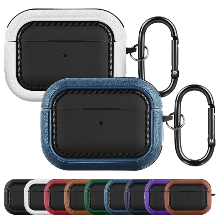 For AirPods Pro Leather Texture Earphone Protective Case(Black White) For AirPods Pro Leather Texture Earphone Protective Case(Black White)