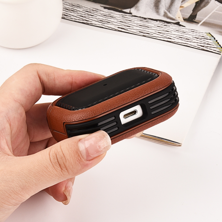 For AirPods Pro Leather Texture Earphone Protective Case(Black White) For AirPods Pro Leather Texture Earphone Protective Case(Black White)