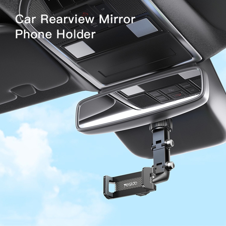 Yesido C192 Car Rearview Mirror Using Phone Holder(Black) - 1