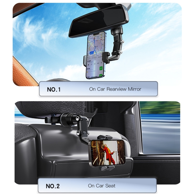 Yesido C192 Car Rearview Mirror Using Phone Holder(Black) - 7