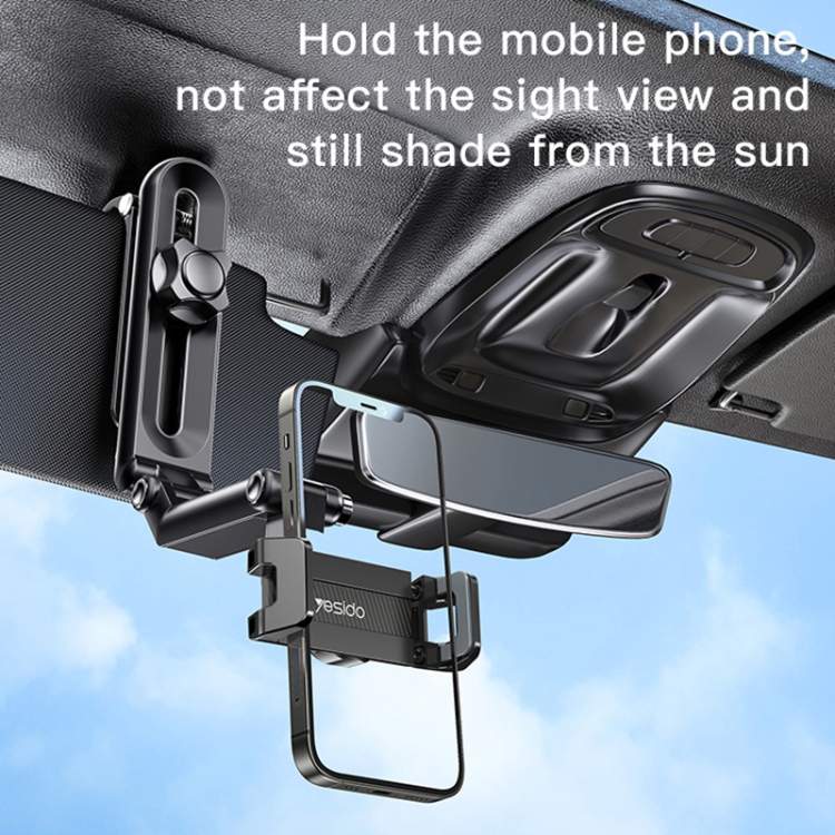 Yesido C194 Car Sun Visor Using Phone Holder(Black) - 2