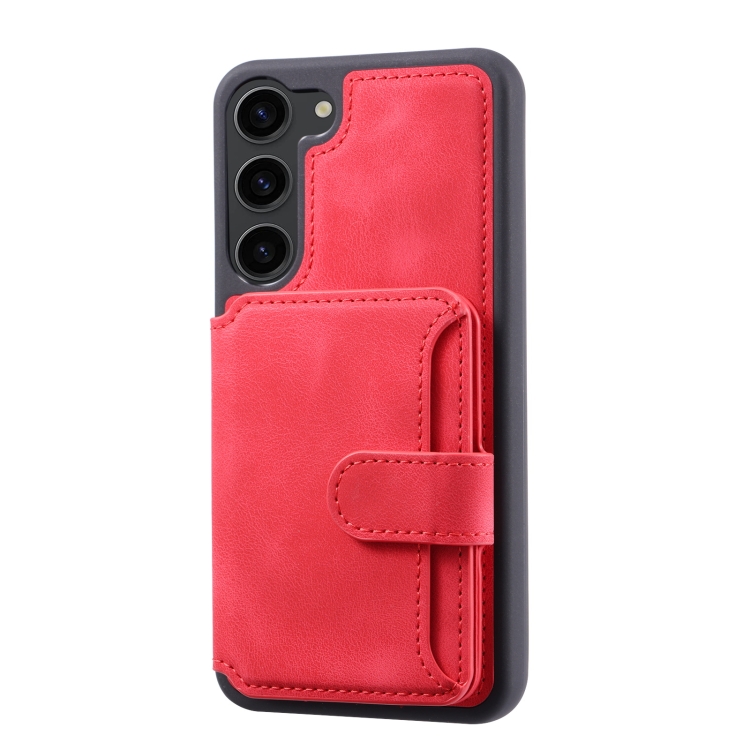 For Samsung Galaxy S24 5G Skin Feel Dream RFID Anti-theft PU Card Bag Phone Case(Red) For Samsung Galaxy S24 5G Skin Feel Dream RFID Anti-theft PU Card Bag Phone Case(Red)