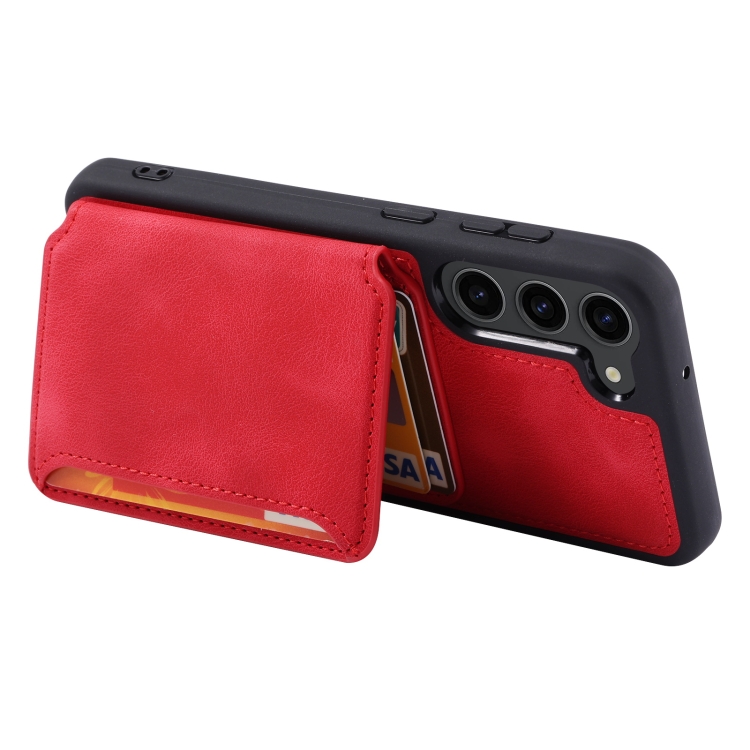 For Samsung Galaxy S24 5G Skin Feel Dream RFID Anti-theft PU Card Bag Phone Case(Red) For Samsung Galaxy S24 5G Skin Feel Dream RFID Anti-theft PU Card Bag Phone Case(Red)