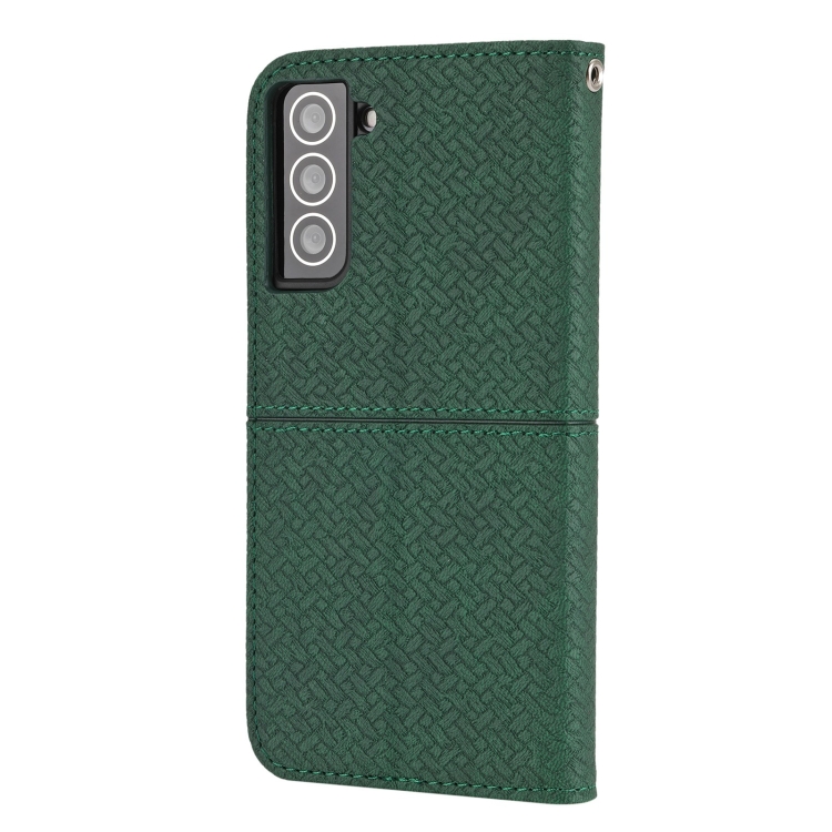 For Samsung Galaxy S23 5G Woven Texture Stitching Magnetic Leather Phone Case(Green)