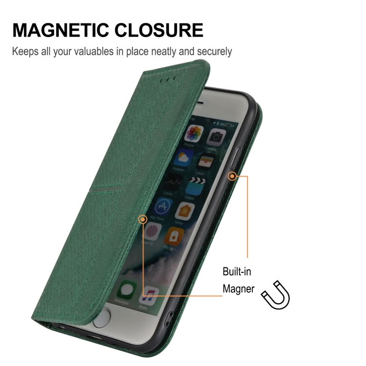 For Samsung Galaxy S23 5G Woven Texture Stitching Magnetic Leather Phone Case(Green)