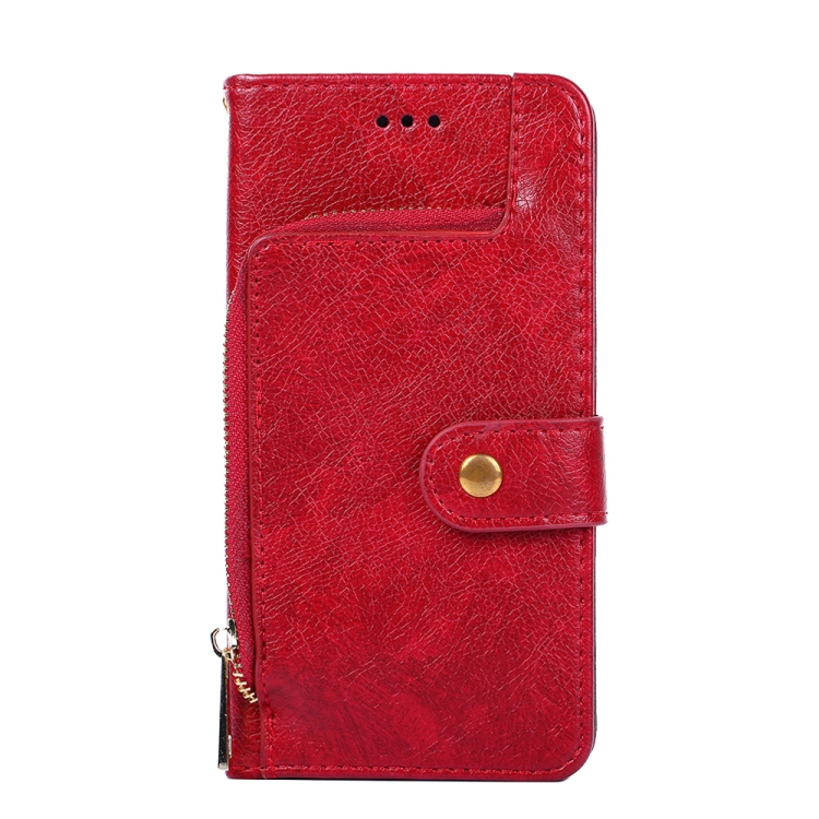 For TCL 403 Zipper Bag Leather Phone Case(Red)