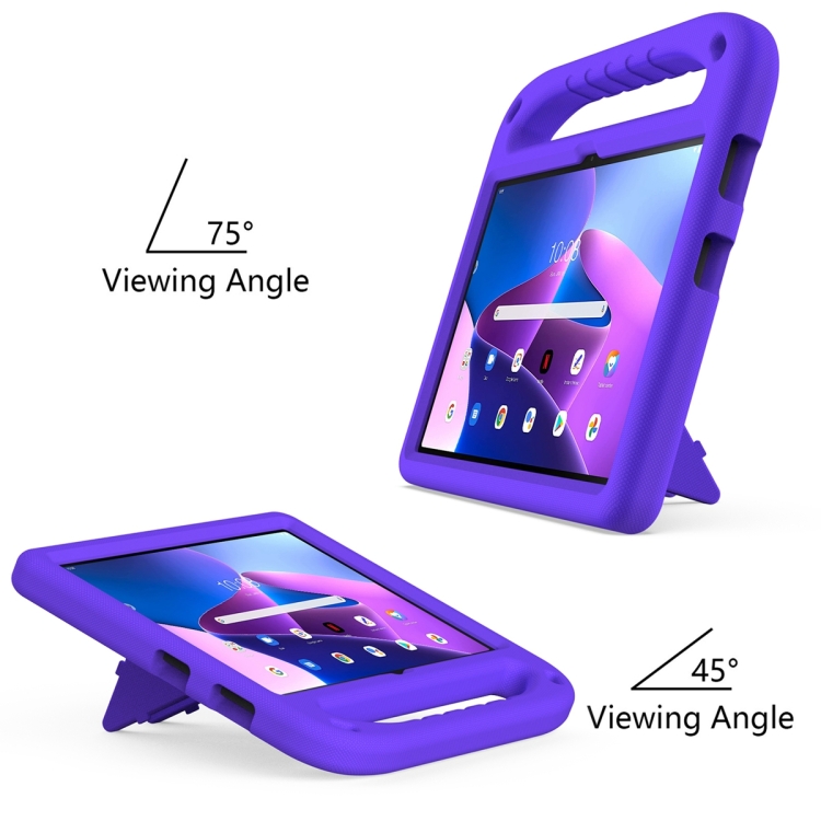 Pour Lenovo Tab M10 3rd Gen Handle EVA Housse antichoc pour tablette avec  support (Violet)