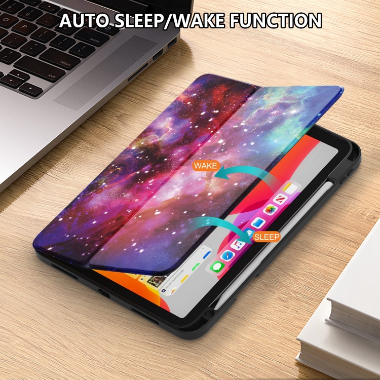 For iPad 10th Gen 10.9 2022 3-Fold Magnetic Painted Leather Smart Tablet Case(Milky Way) For iPad 10th Gen 10.9 2022 3-Fold Magnetic Painted Leather Smart Tablet Case(Milky Way)