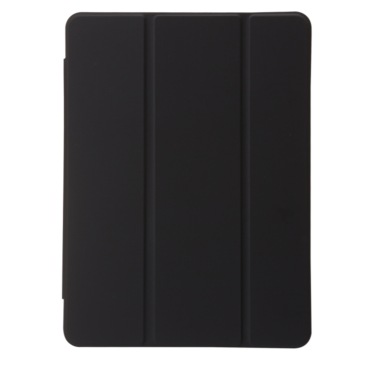 Clear Acrylic 3-Fold Leather Tablet Case For iPad 10.2 2019 / 10.2 2020 / 10.2 2021 / Pro 10.5 2017 / Air 10.5 2019(Black)