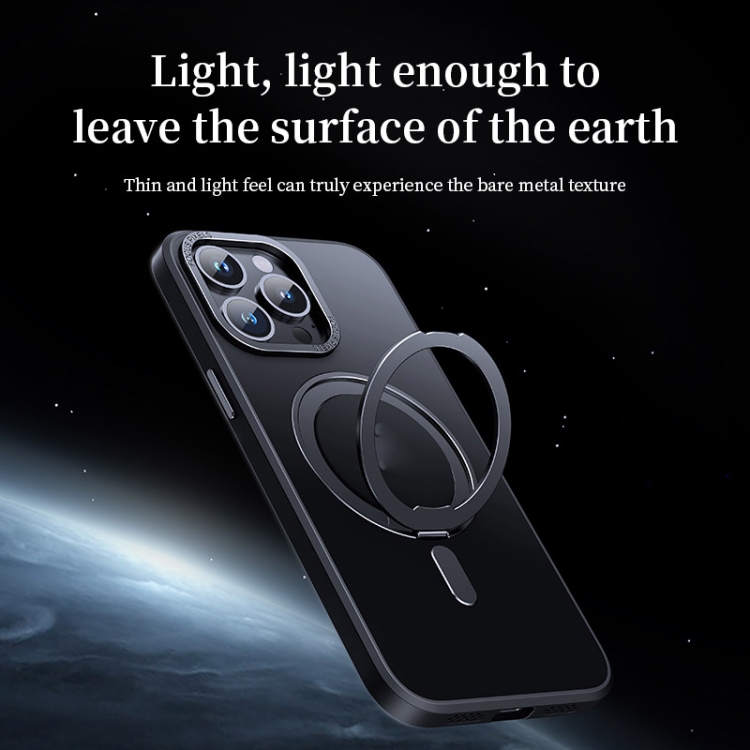 For iPhone 14 Pro 360 Rotating MagSafe Magnetic Skin Feel Phone Case(Black) For iPhone 14 Pro 360 Rotating MagSafe Magnetic Skin Feel Phone Case(Black)